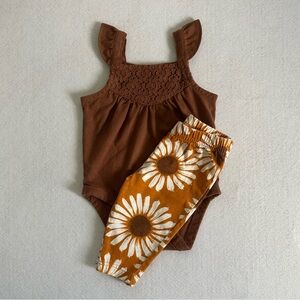 2 pc. Set Bodysuit with Floral Pants
